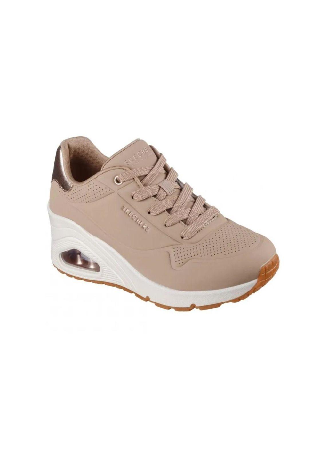 Zapatilla Mujer Uno Flex  Taupe Skerchers-1