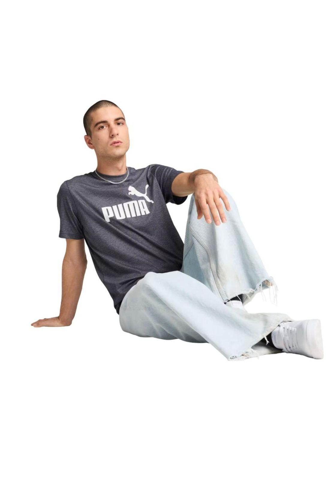 Polera Hombre ESS Jaspeado Azul Puma-3