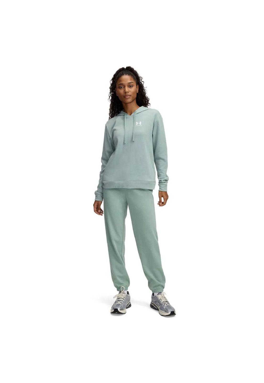 Pantalón Deportivo Mujer Rival Terry Verde Under Armour-2