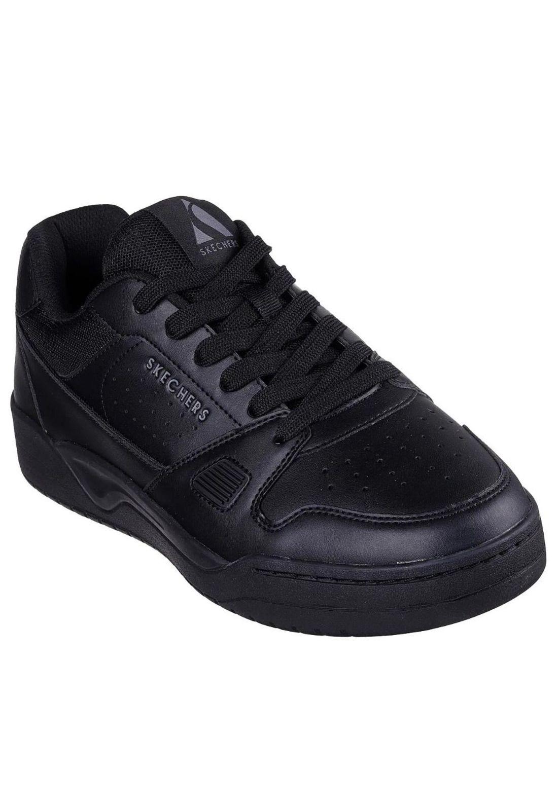 Zapatilla Escolar Kids Tiebreak Low Negro Skechers-1
