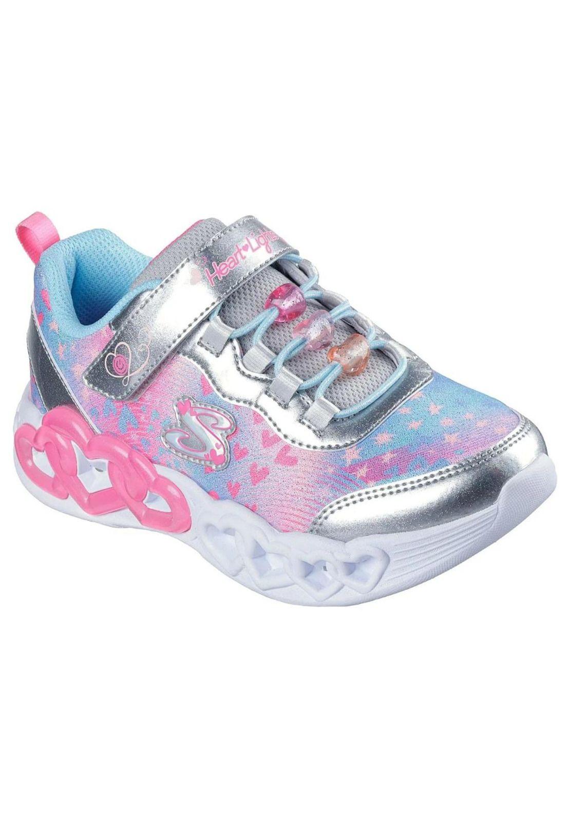 Zapatilla Kids Infinite Heart Lights Rosa Skechers-1