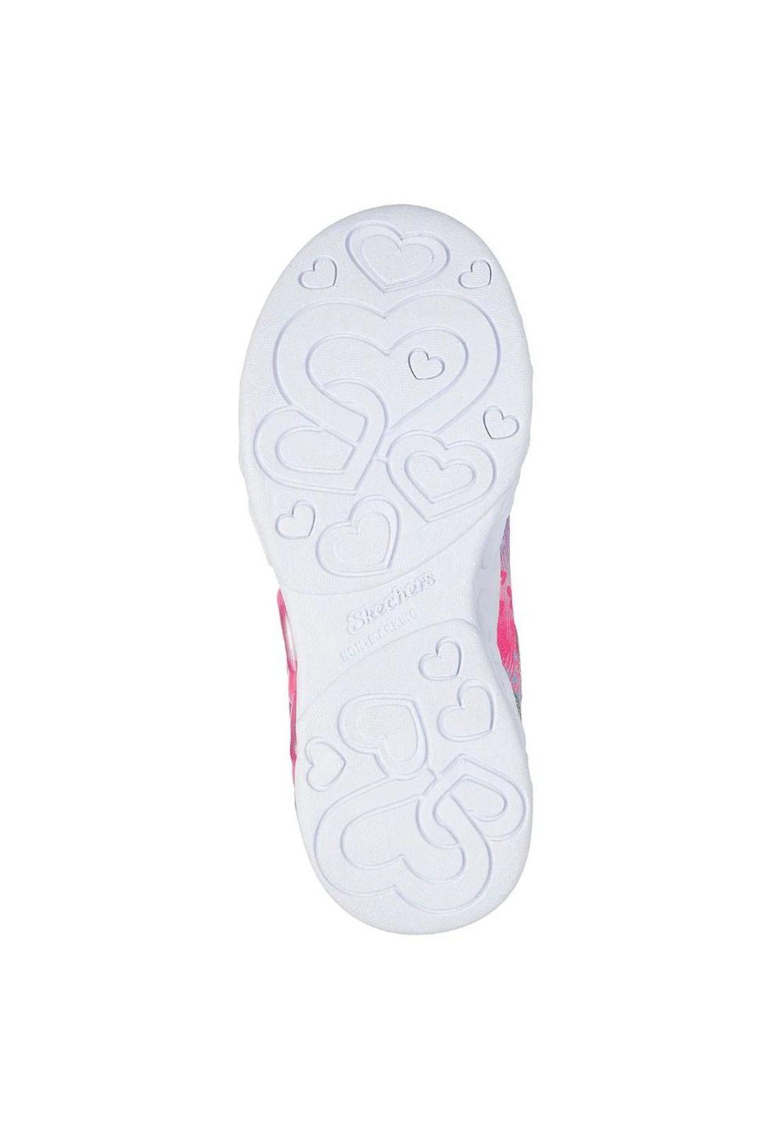 Zapatilla Kids Infinite Heart Lights Rosa Skechers-3