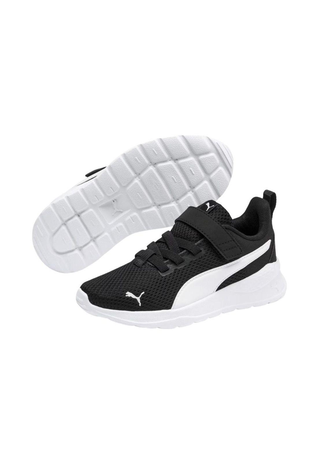 Zapatilla Kids Velcro Anzarun Lite  Negro Blanco Puma-1