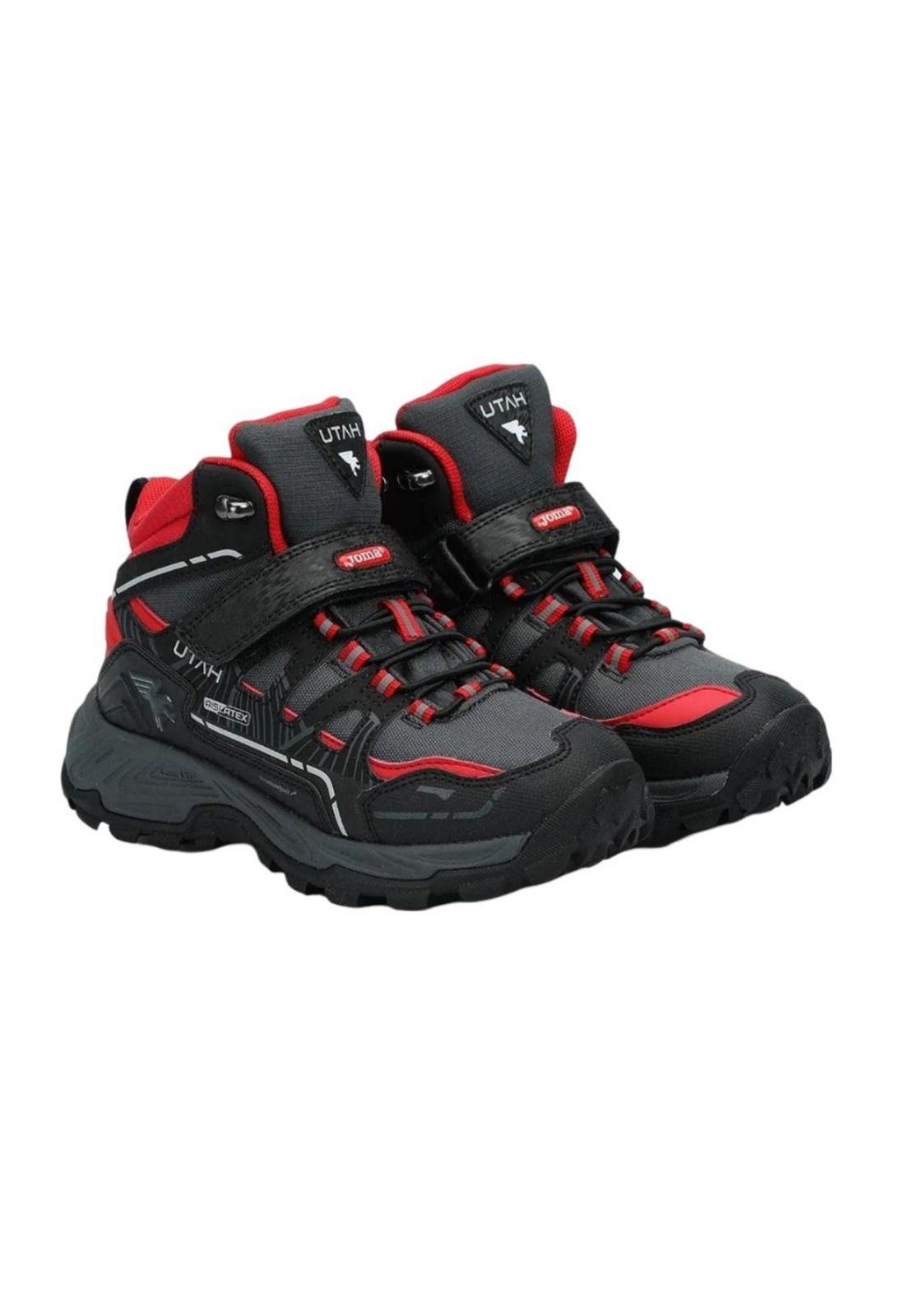 Botín Outdoor Kids Utah Jr Negro Rojo Joma-1