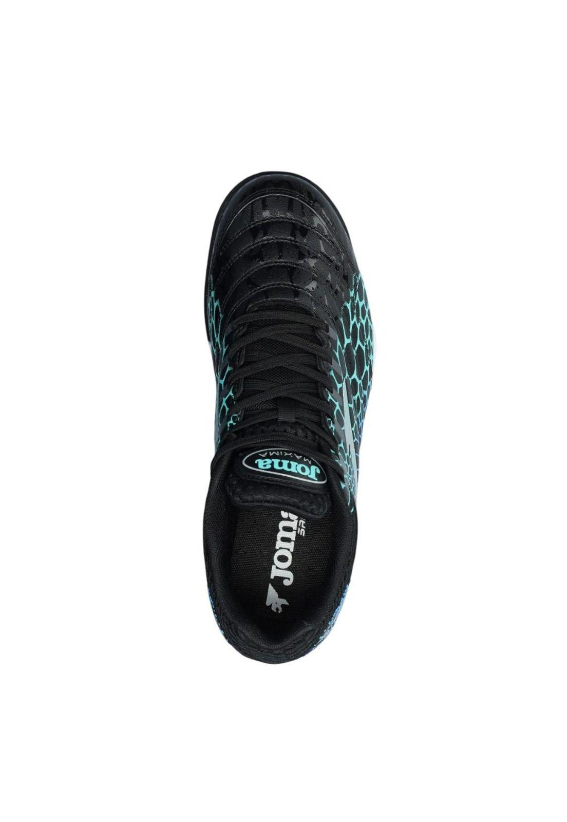 Zapatilla Fútbol Turf Hombre Máxima Negro Turquesa Joma-2