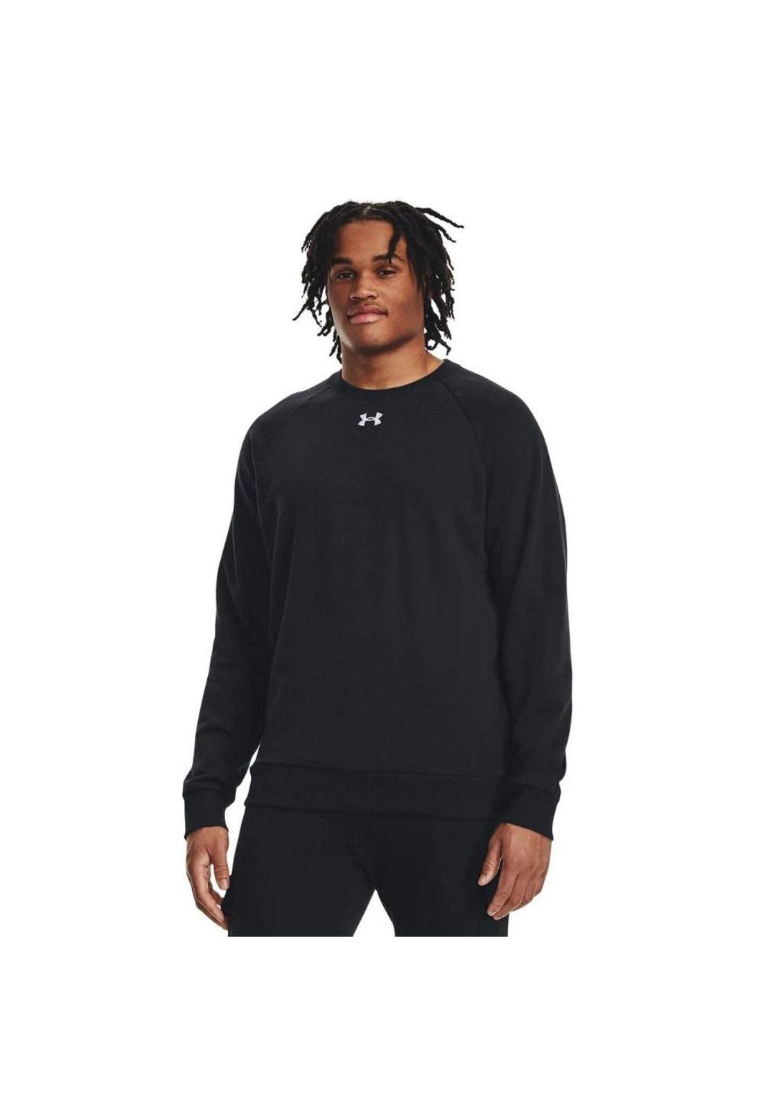 Polerón Rival Fleece Crew Negro Under Armour-2