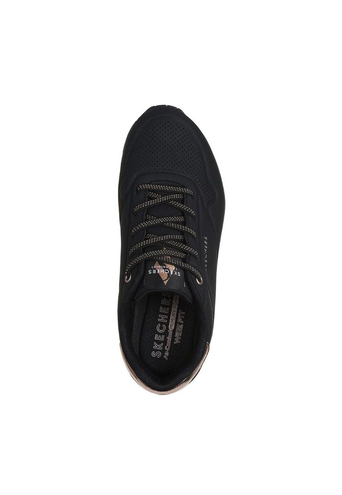 Zapatilla Mujer Uno Negro Dorado Skechers-2