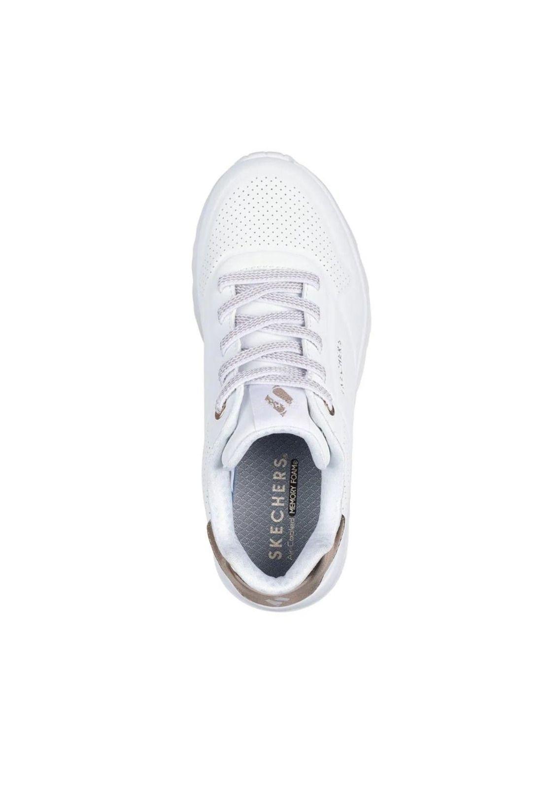 Zapatilla Kids Uno Lite Blanco Oro Skechers-2
