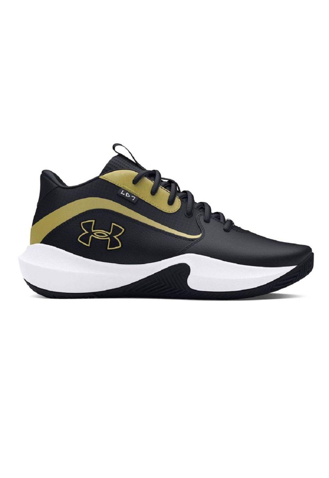 Zapatilla Basketball Kids Lockdown 7 Negro Oro Under Armour-0