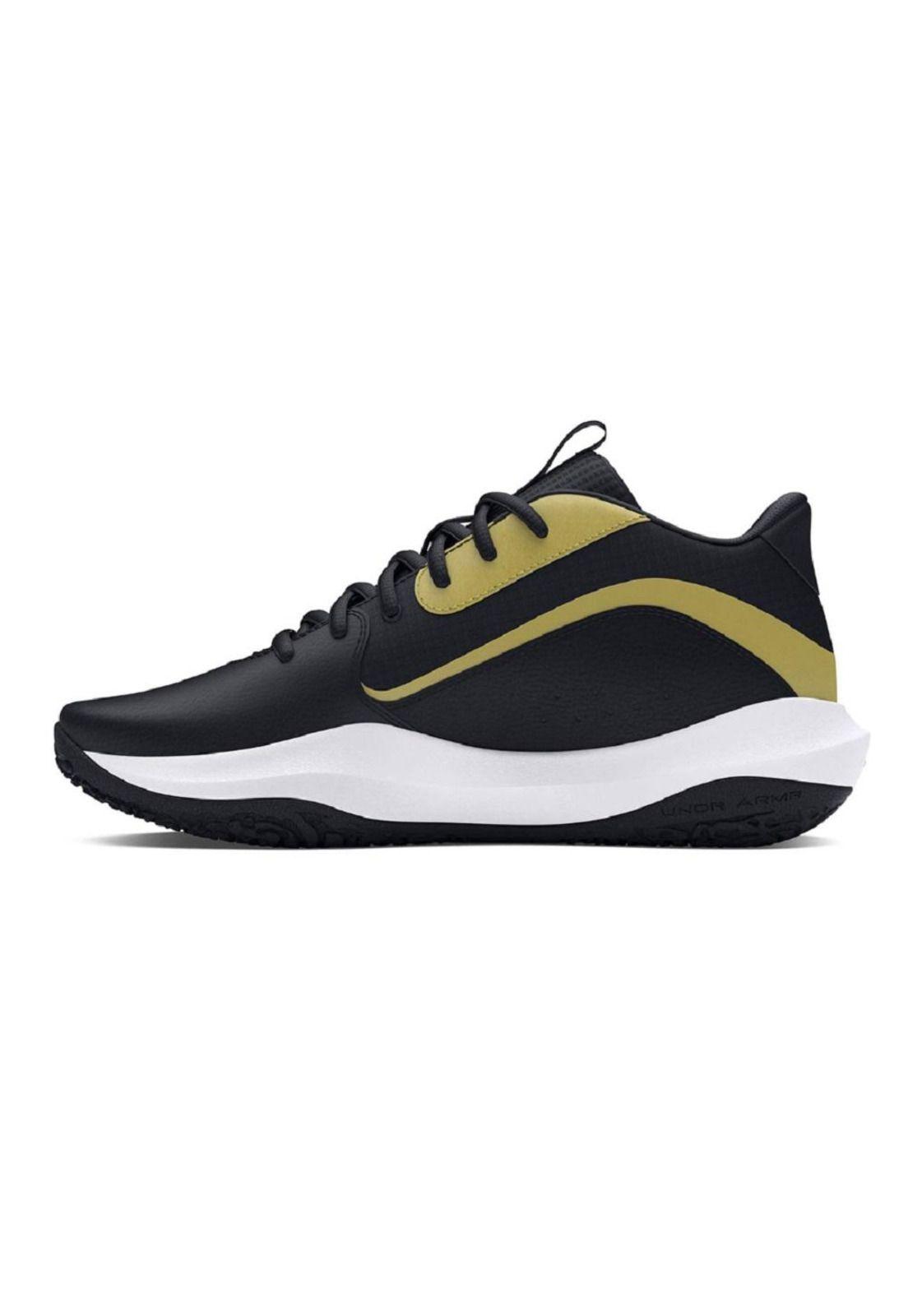 Zapatilla Basketball Kids Lockdown 7 Negro Oro Under Armour-1