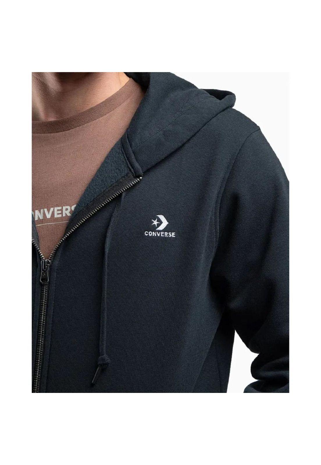 Polerón Hombre Chevron Full Zip Negro Converse-2