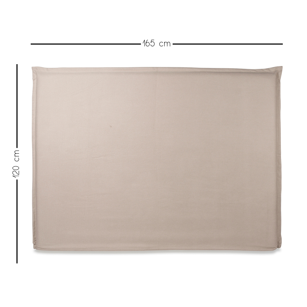 RESPALDO DE CAMA - 2 PLAZAS - CON FUNDA LAVABLE - MODELO PESTAÑA - LINO BAHIA BEIGE-3