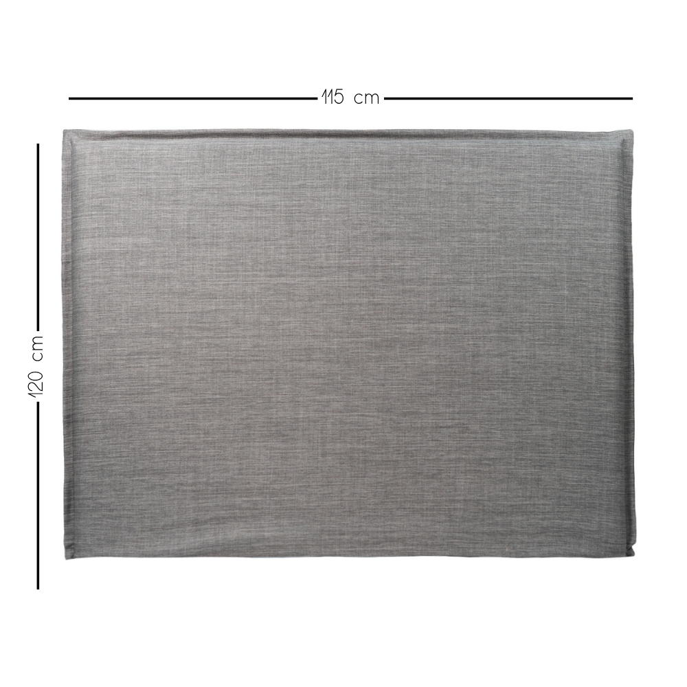 RESPALDO DE CAMA - 1.5 PLAZAS -CON FUNDA LAVABLE - MODELO PESTAÑA - LINO TUCUMÁN GRIS-3