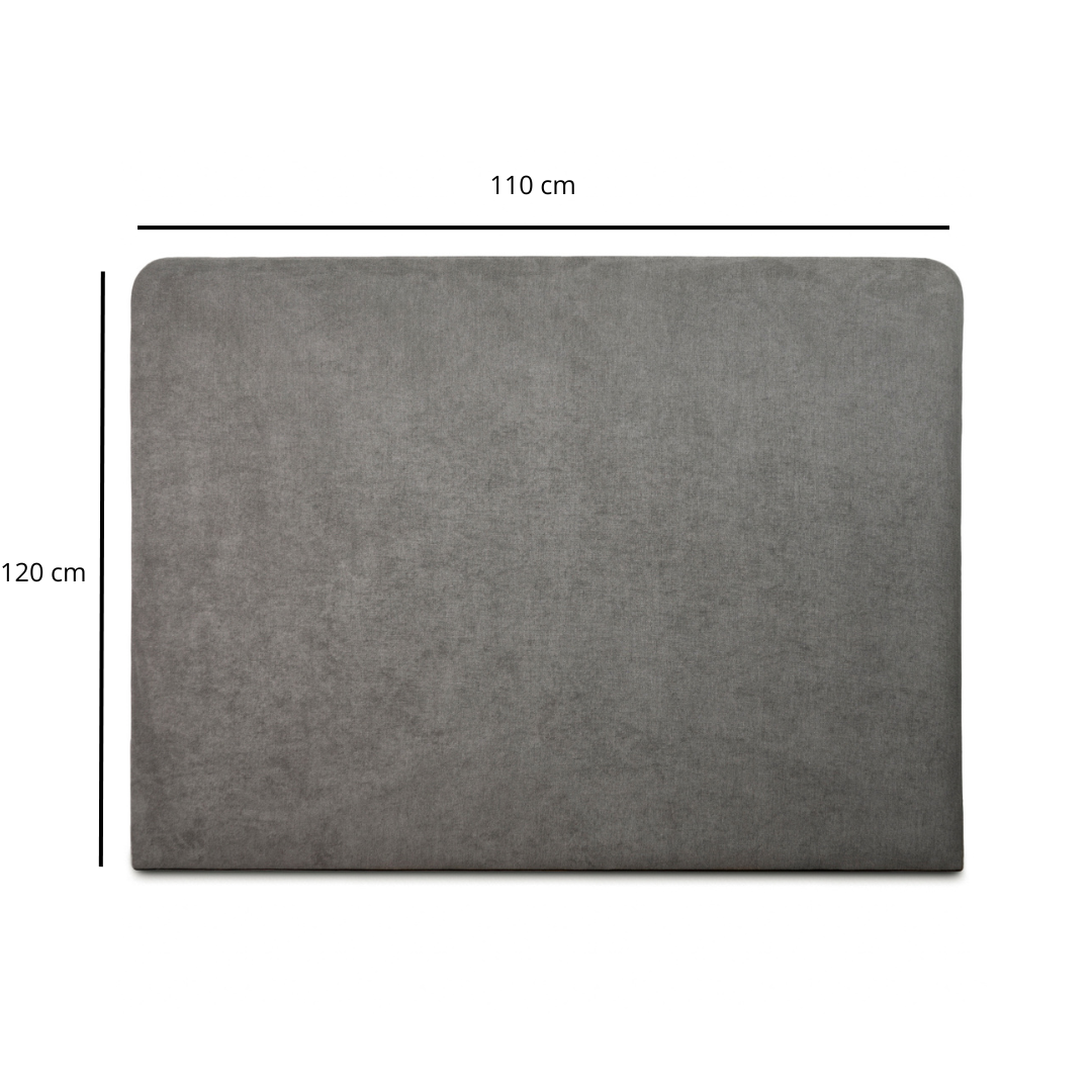 RESPALDO DE CAMA- 1.5 PLAZAS - CURVO - VELVET GRIS-2
