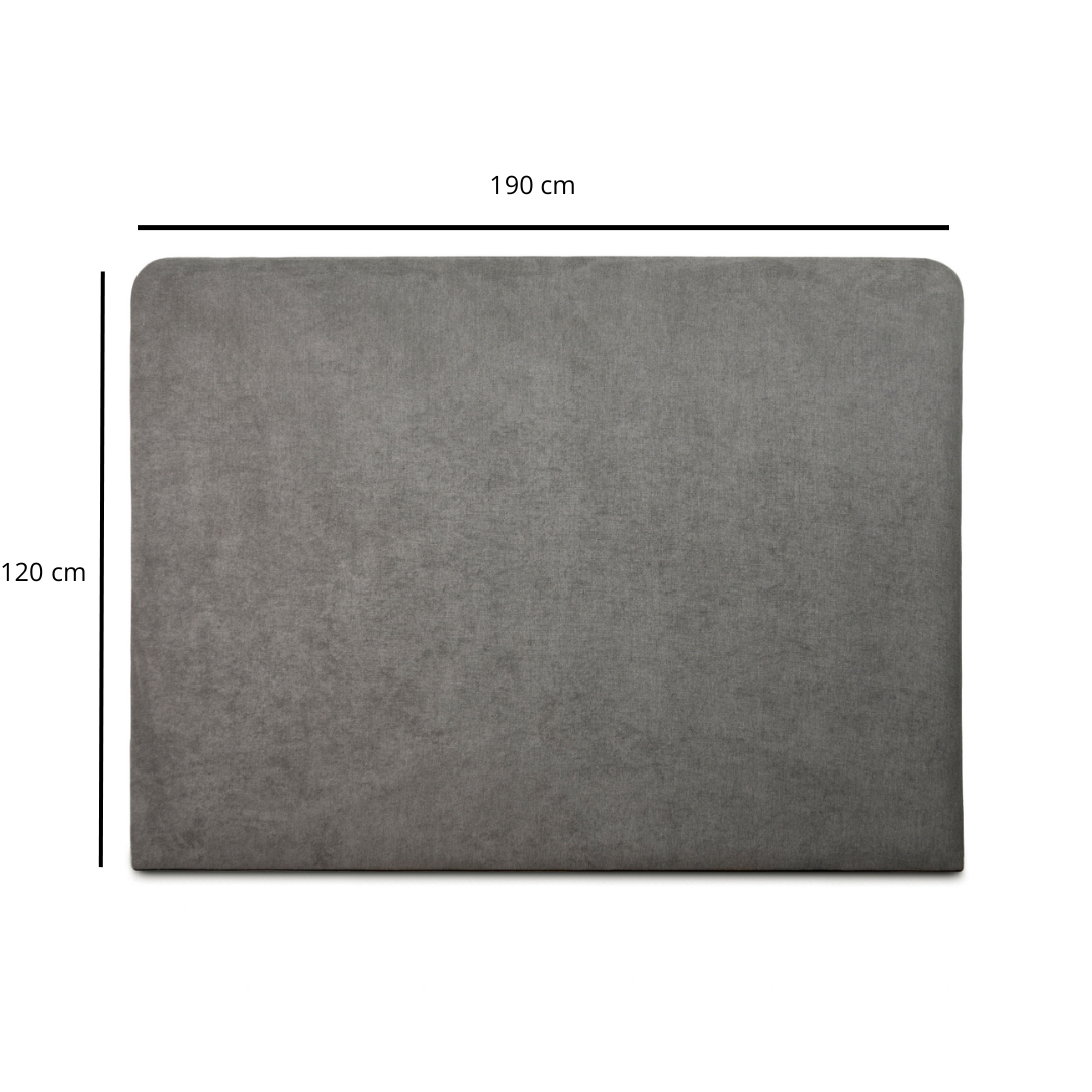 RESPALDO CURVO - KING - VELVET COLOR GRIS-2