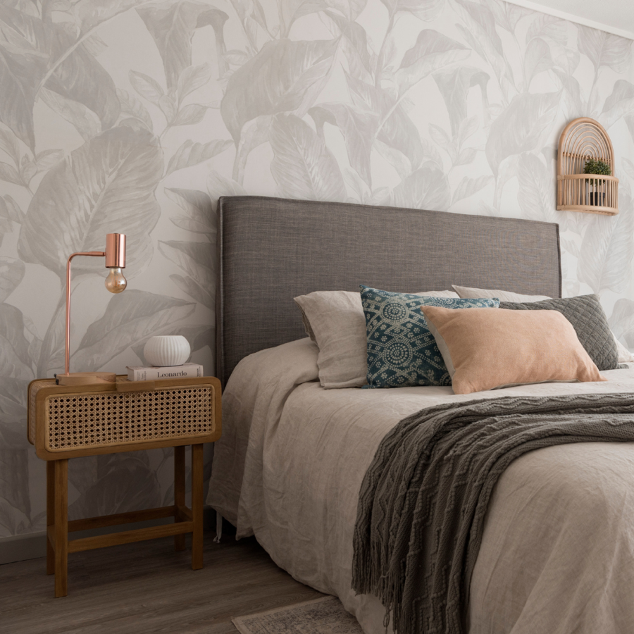 RESPALDO DE CAMA - 1 PLAZA - CON FUNDA LAVABLE - MODELO FUELLE - TUCUMAN GRIS -1