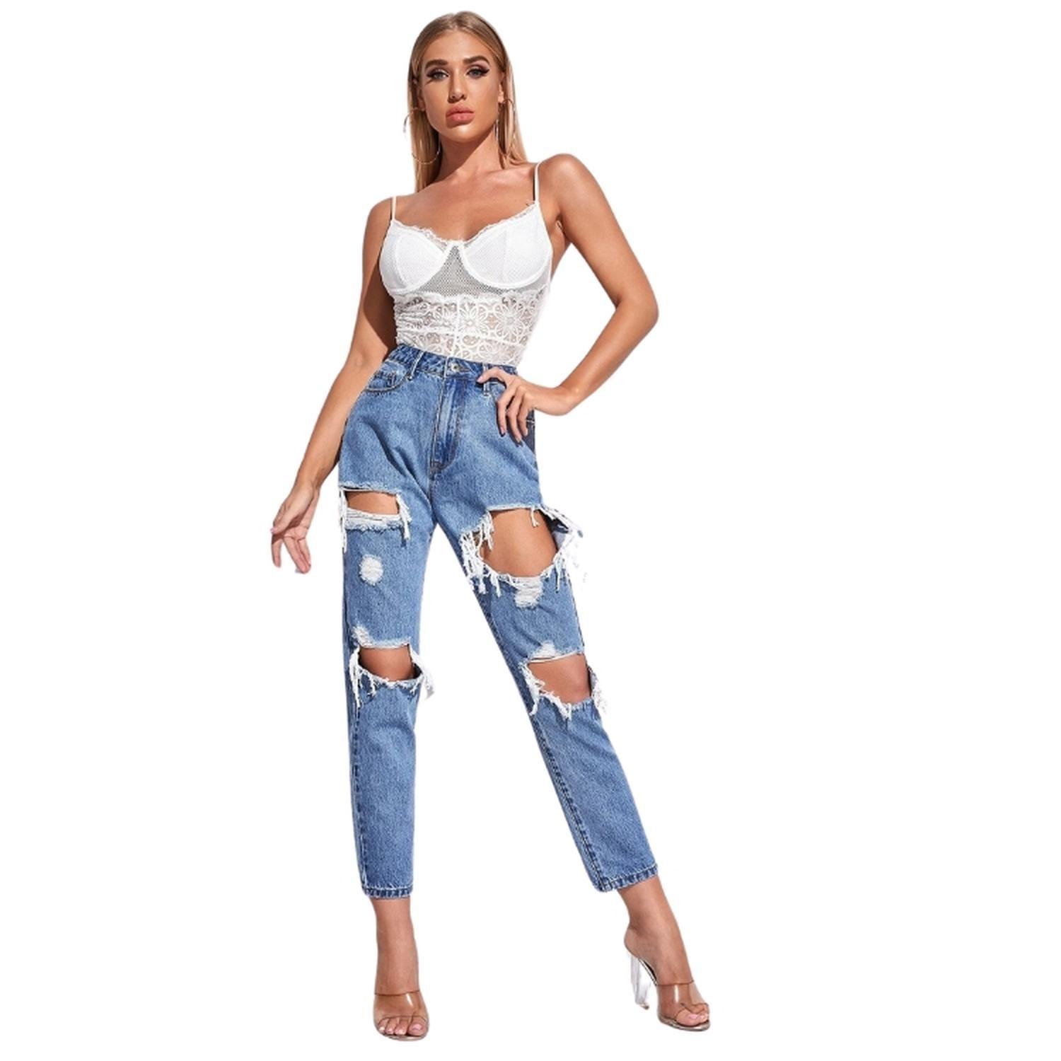 Jeans Rasgados - Cintura Alta-2