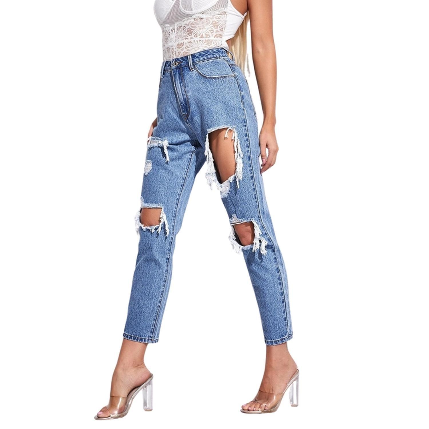 Jeans Rasgados - Cintura Alta-3