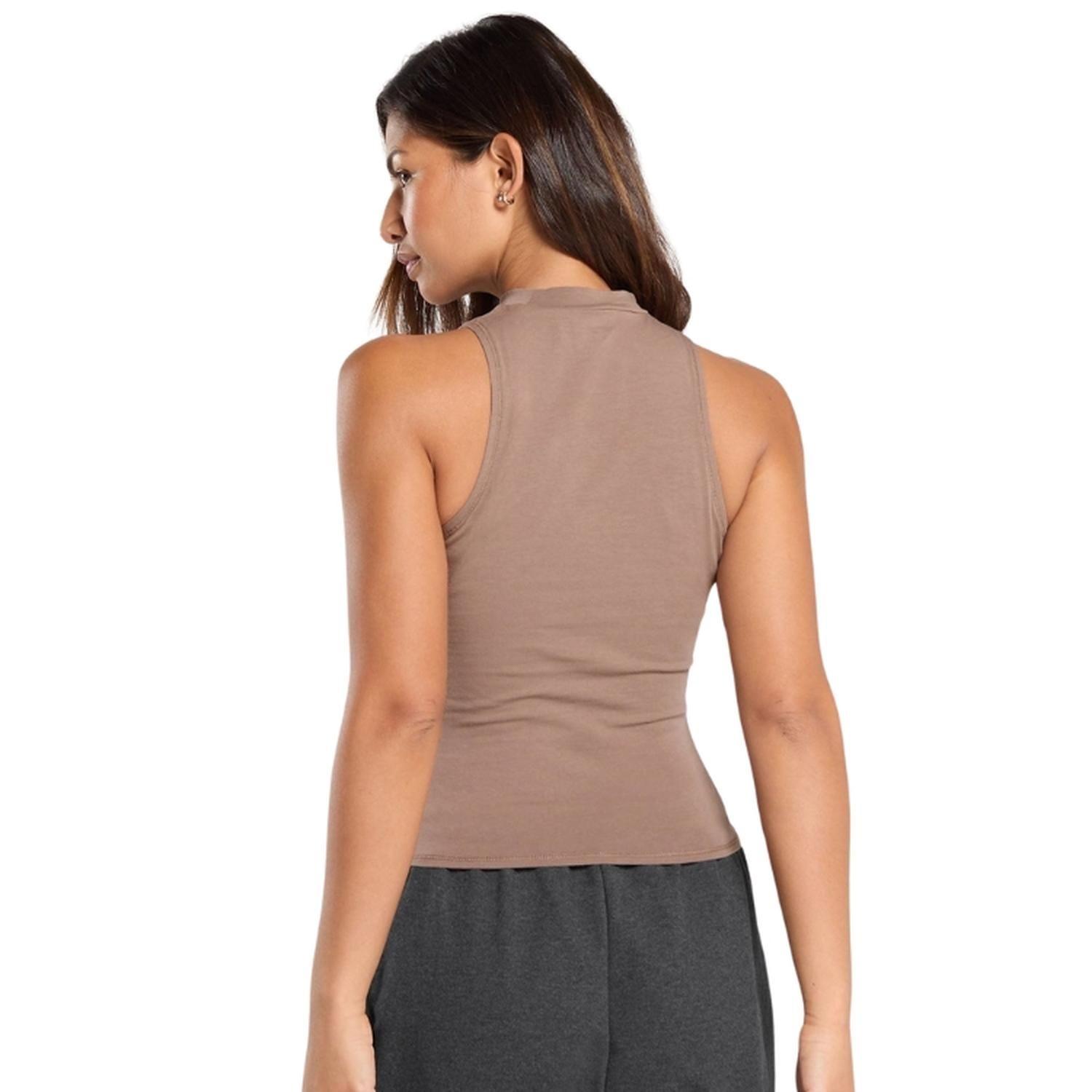 Top Mocha sin Mangas Cuello Medio-3