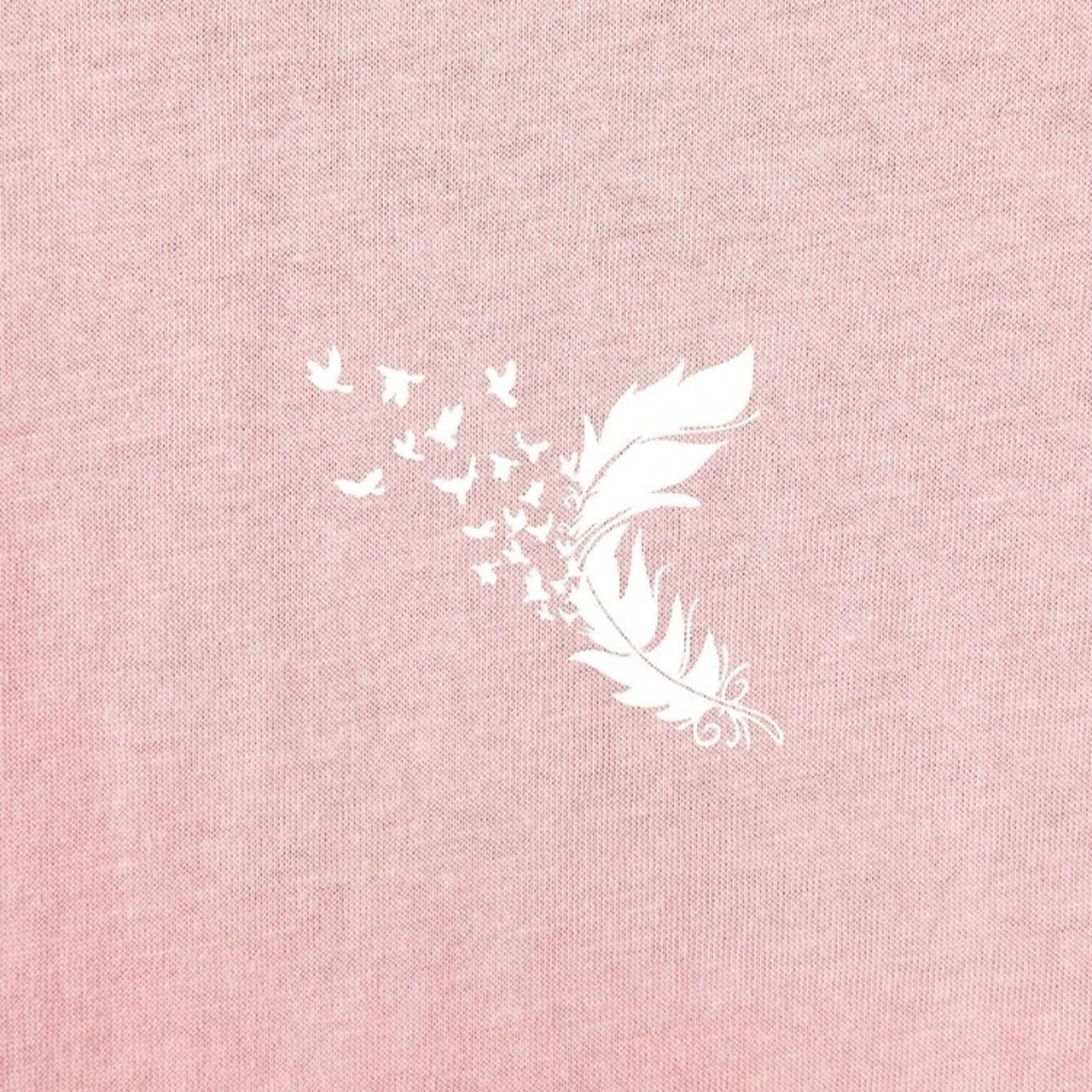 Camiseta con Estampado de Mariposa y Pluma-3