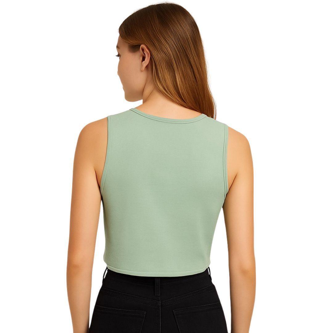 Crop top verde "Feel the Fire" con dragón.-2