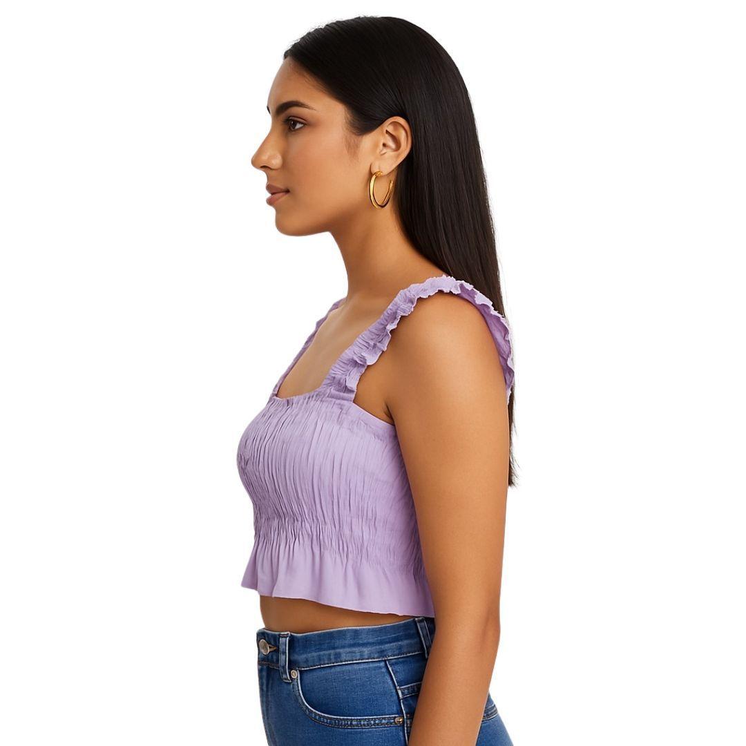 Crop Top Fruncido con Nudo-2