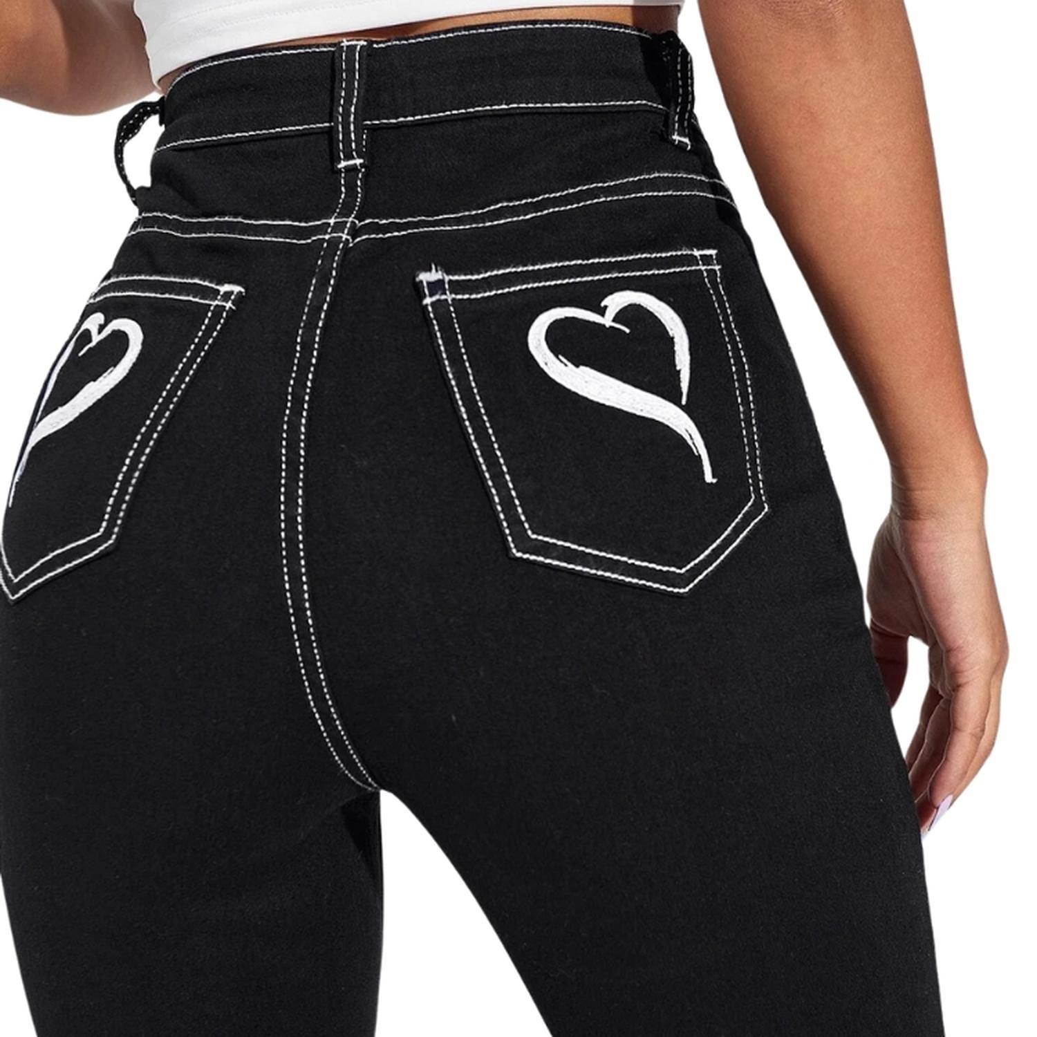 Jeans Estampado de Corazón-3