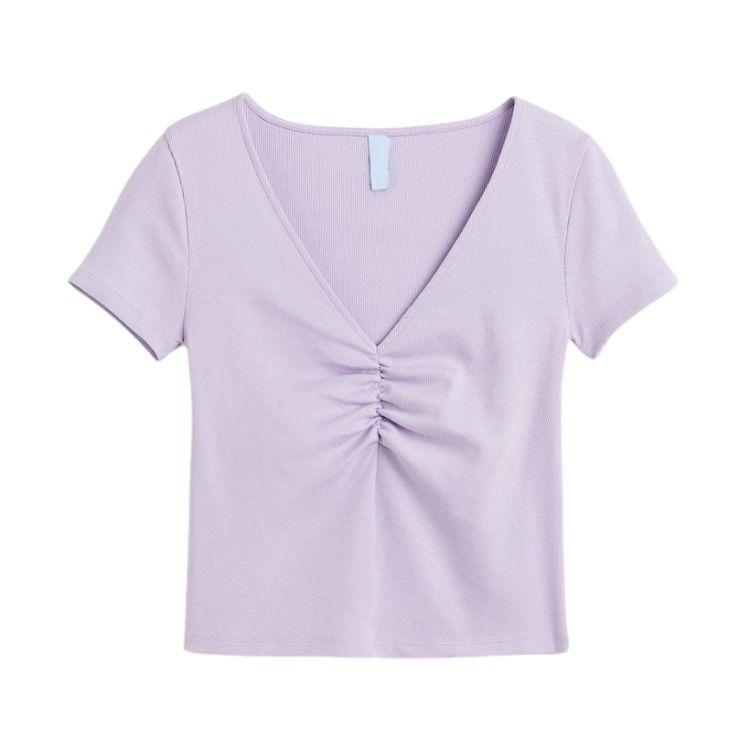 Crop Top Canalé Lila-3