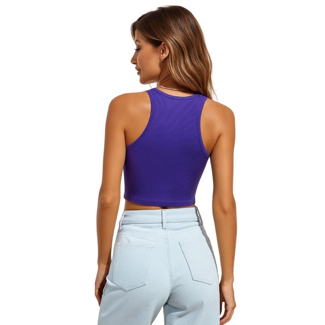 Crop Top sin Mangas Morado-2