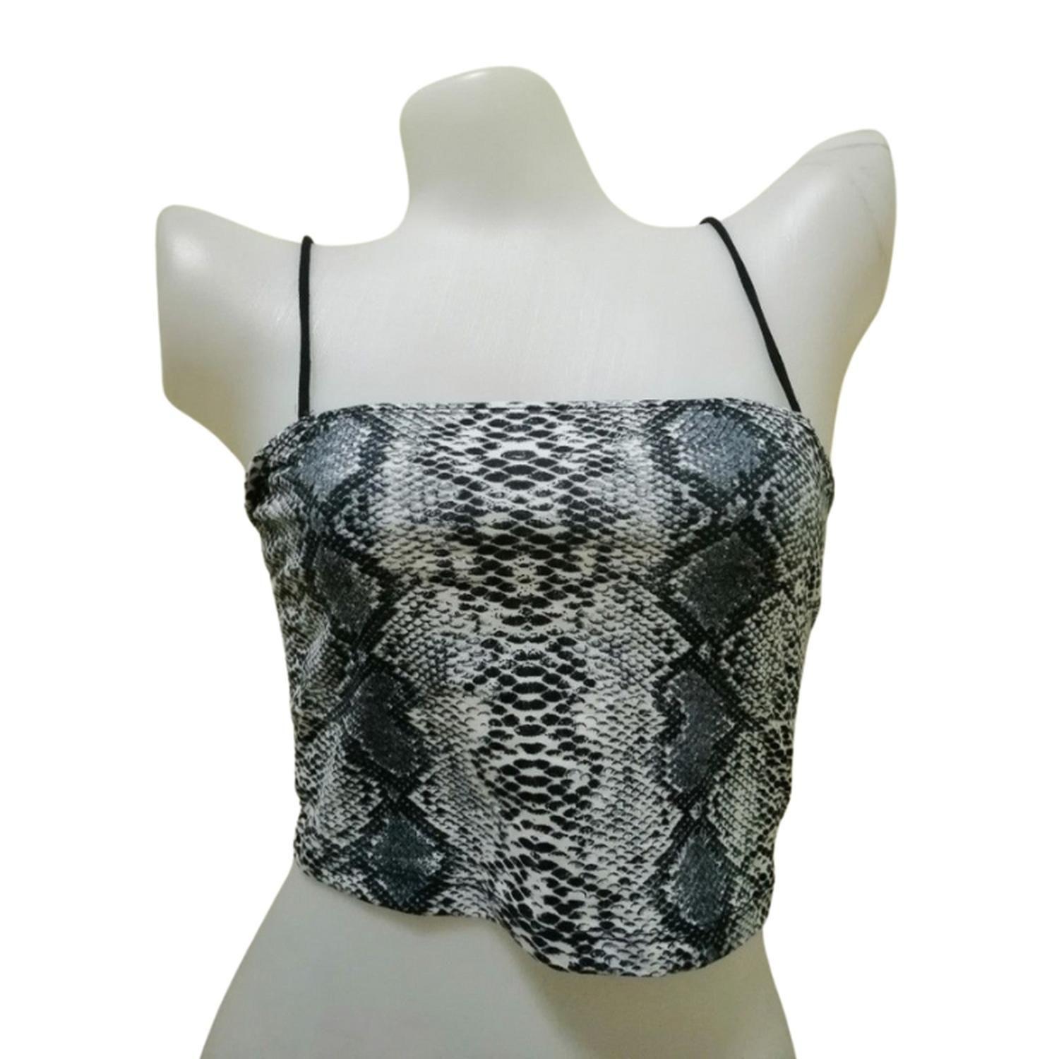 Top Corto de Animal Print con Tirantes Finos-3