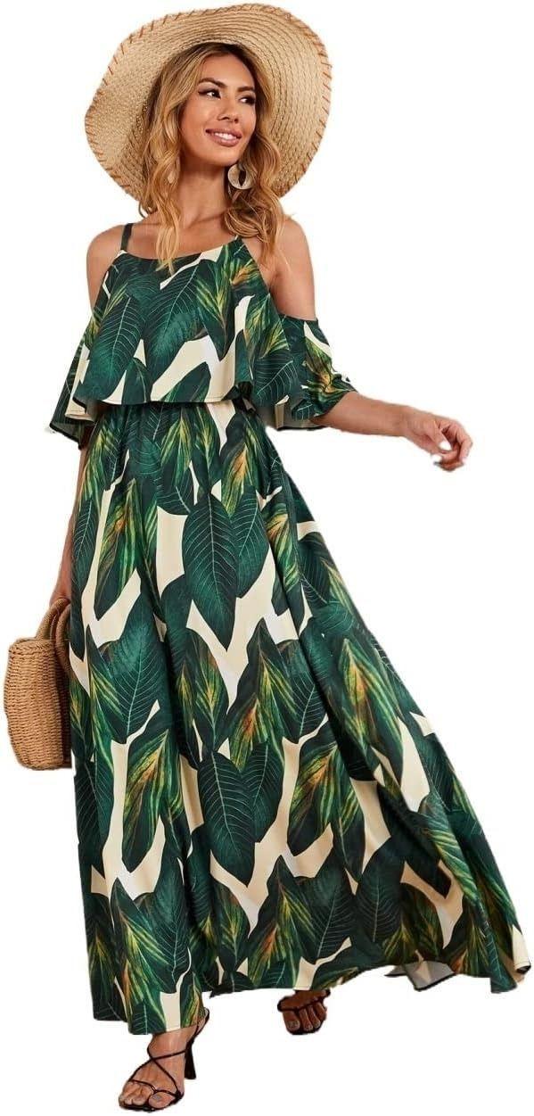 Vestido con Volantes y Hombros Descubiertos-3