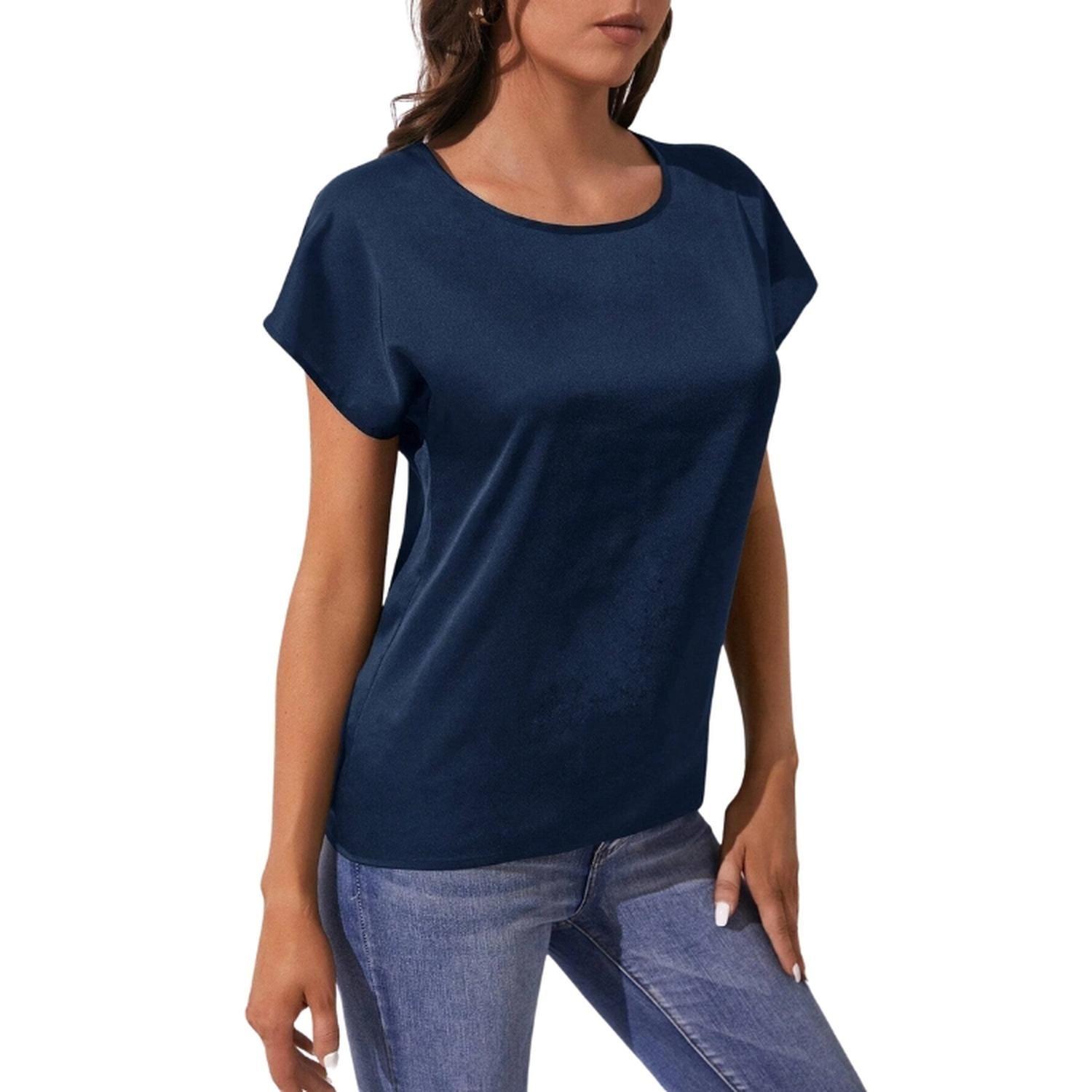 Blusa de Color Liso con Manga Murciélago-3