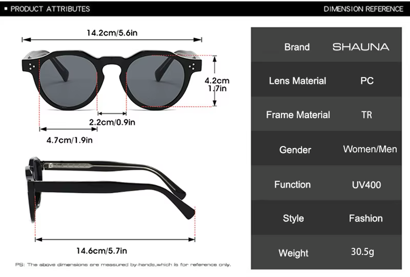 Lentes De Sol Sh511037 Redondo Unisex Vintage Tr90 Uv400 Redondos-3