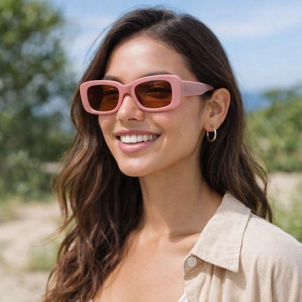Lentes De Sol Sh04070 Rectangular Mujer Uv Resina-2