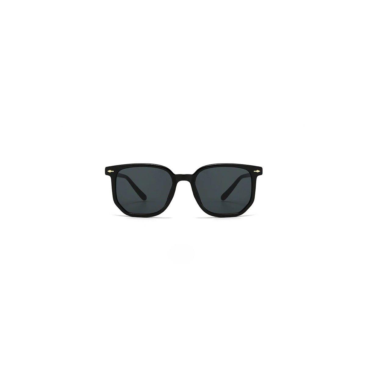 Lentes De Sol Sh403306 Cuadrado Poligonal Uv Resina Negro-0