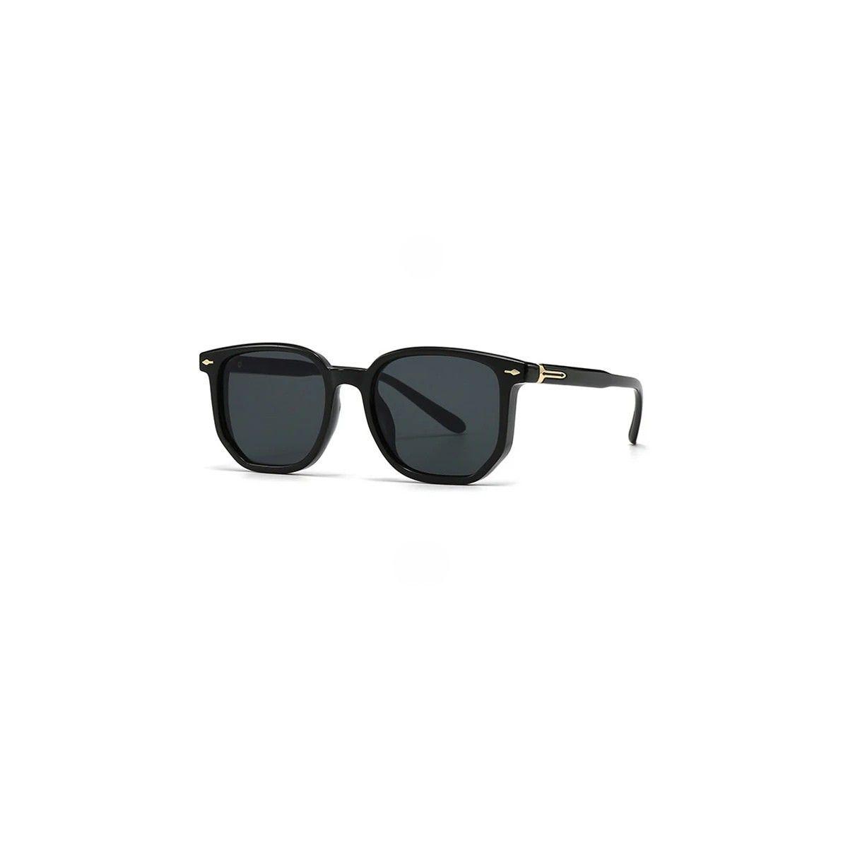 Lentes De Sol Sh403306 Cuadrado Poligonal Uv Resina Negro-1