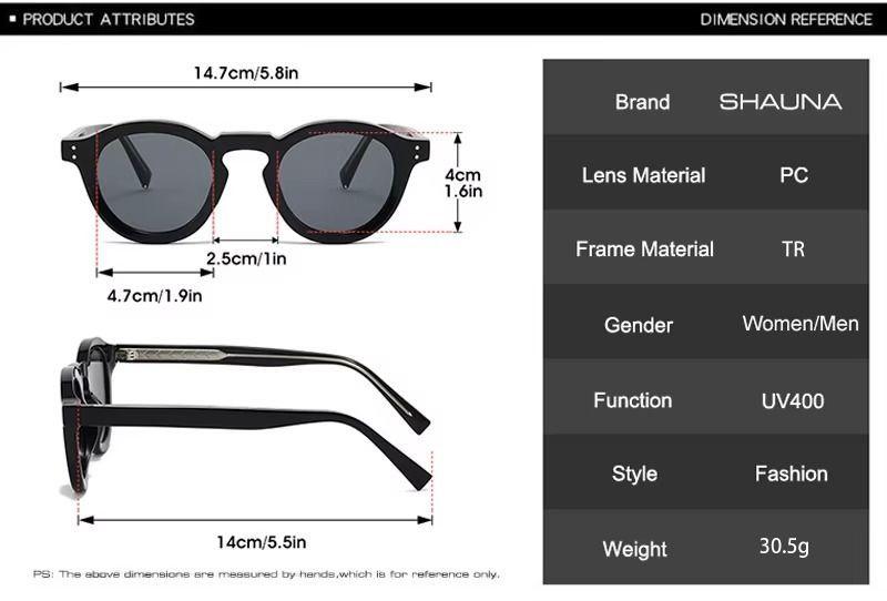 Lentes De Sol Sh511038 Redondo Unisex Vintage Tr90 Uv400 Redondo-3