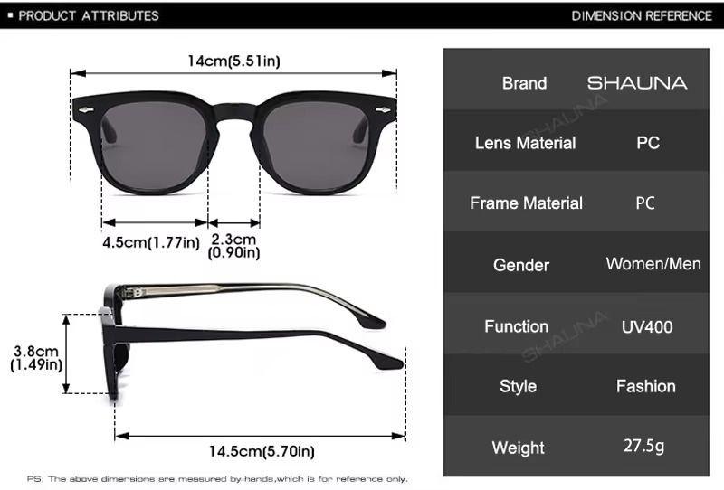 Lentes De Sol Sh509268 Remaches Cuadrado Unisex Tr90 Uv400-3