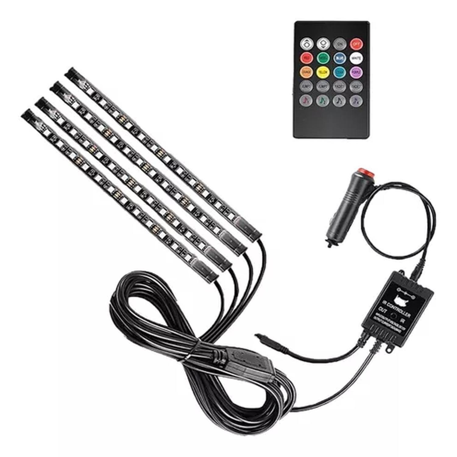 Luz Led Con Control Para Interior De Auto Multicolor-3
