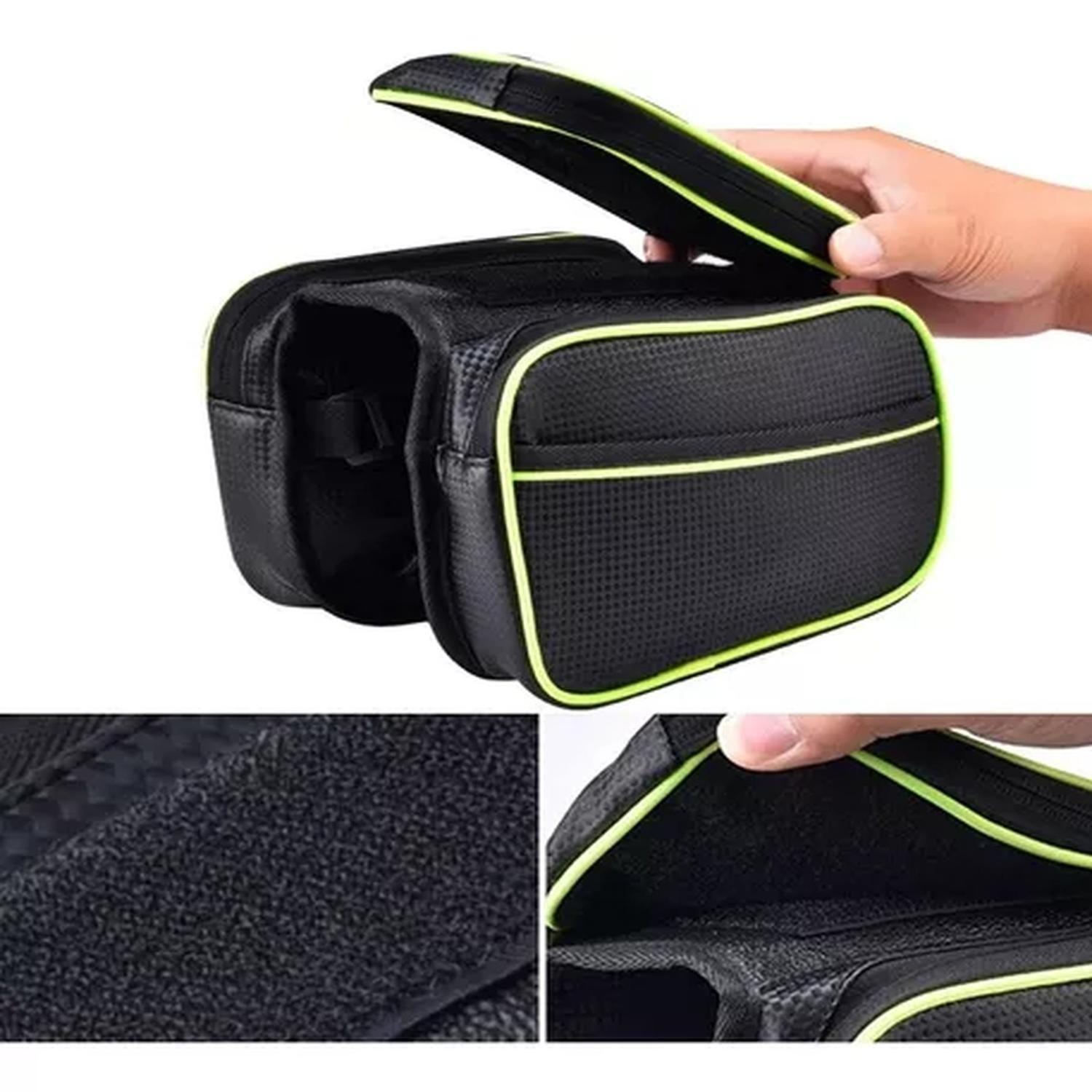 Bolso Alforja Bicicleta Porta Celular Dos Compartimientos-0