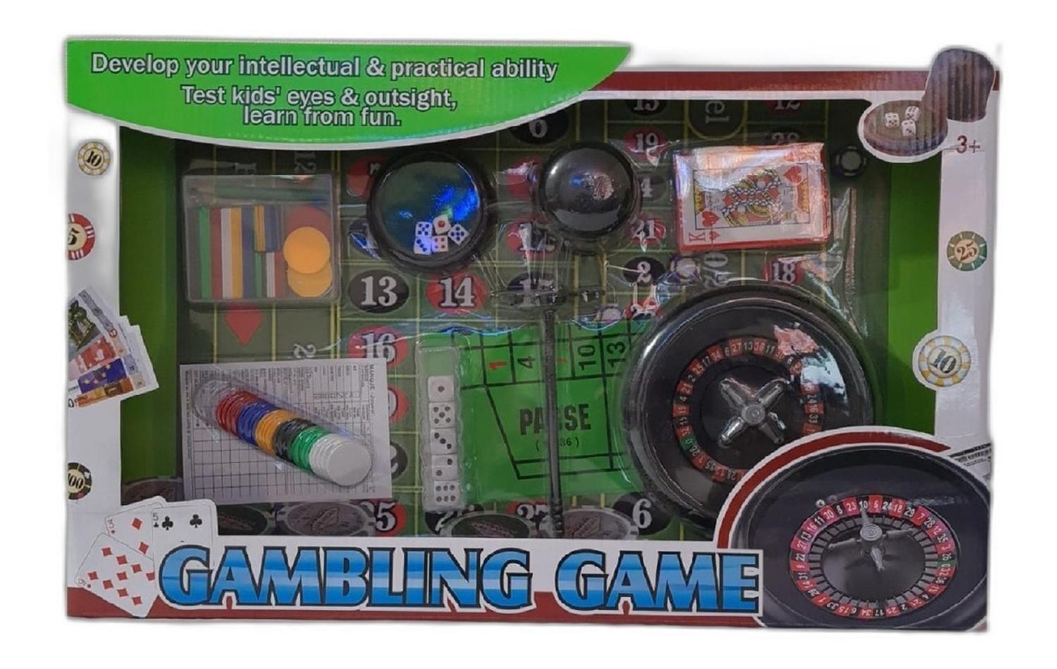 Juego De Casino Ruleta + Fichas + Cartas Y Dados-0