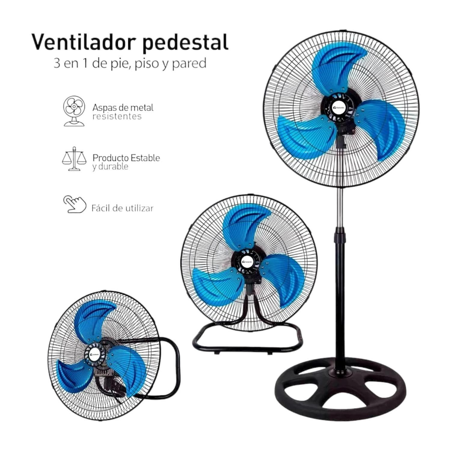 Ventilador Pedestal Muro 18" Metalico Triple-1