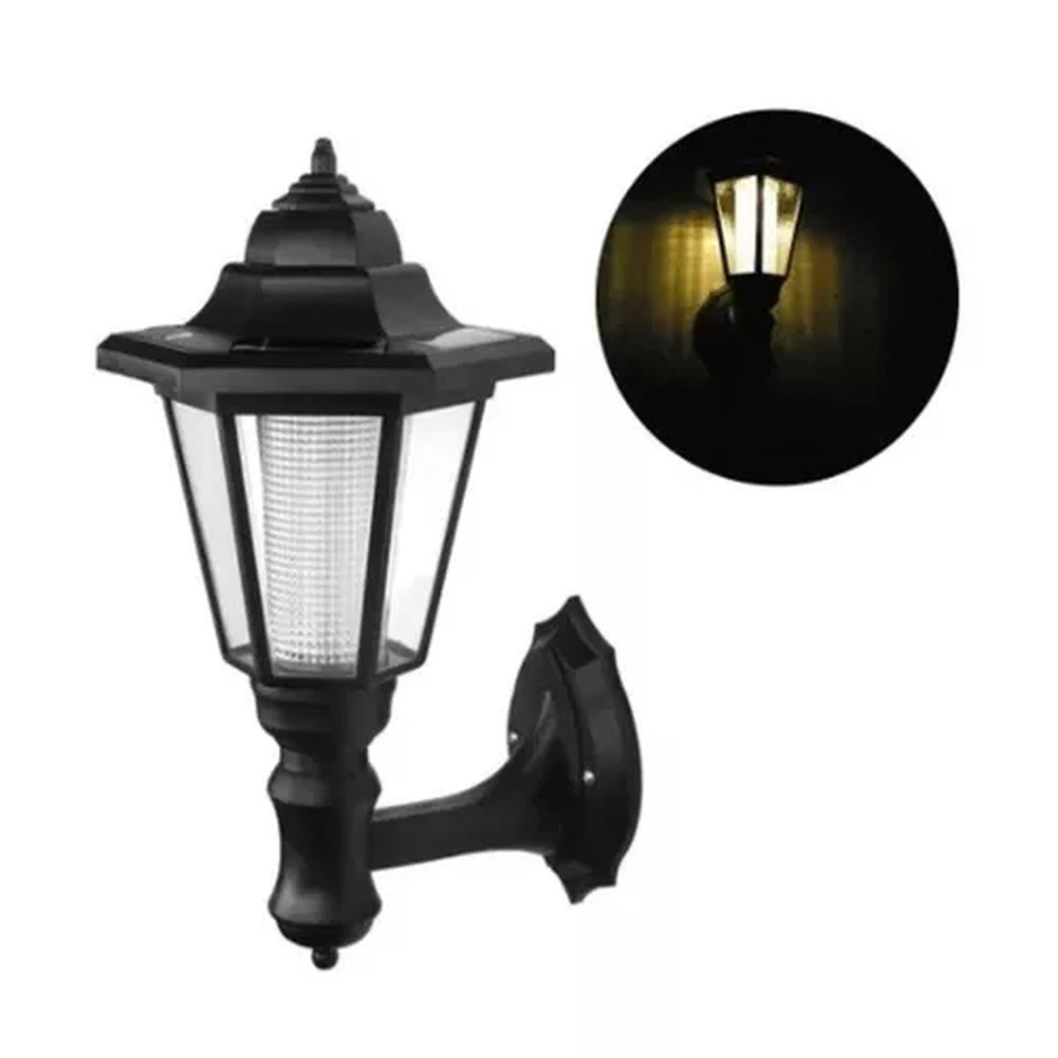 Foco Farol Led Solares Jardin O Para Pared Luz Blanco-0