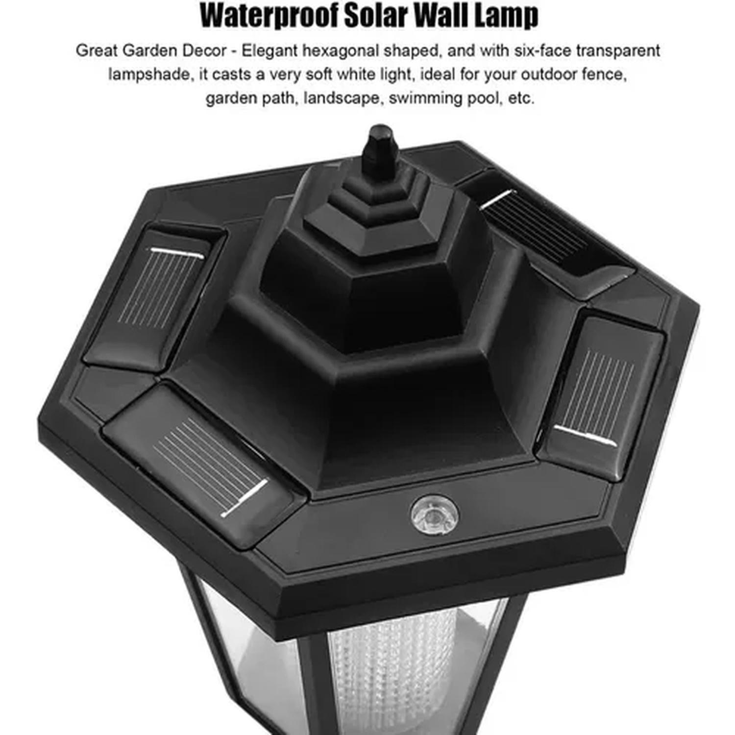 Foco Farol Led Solares Jardin O Para Pared Luz Blanco-2