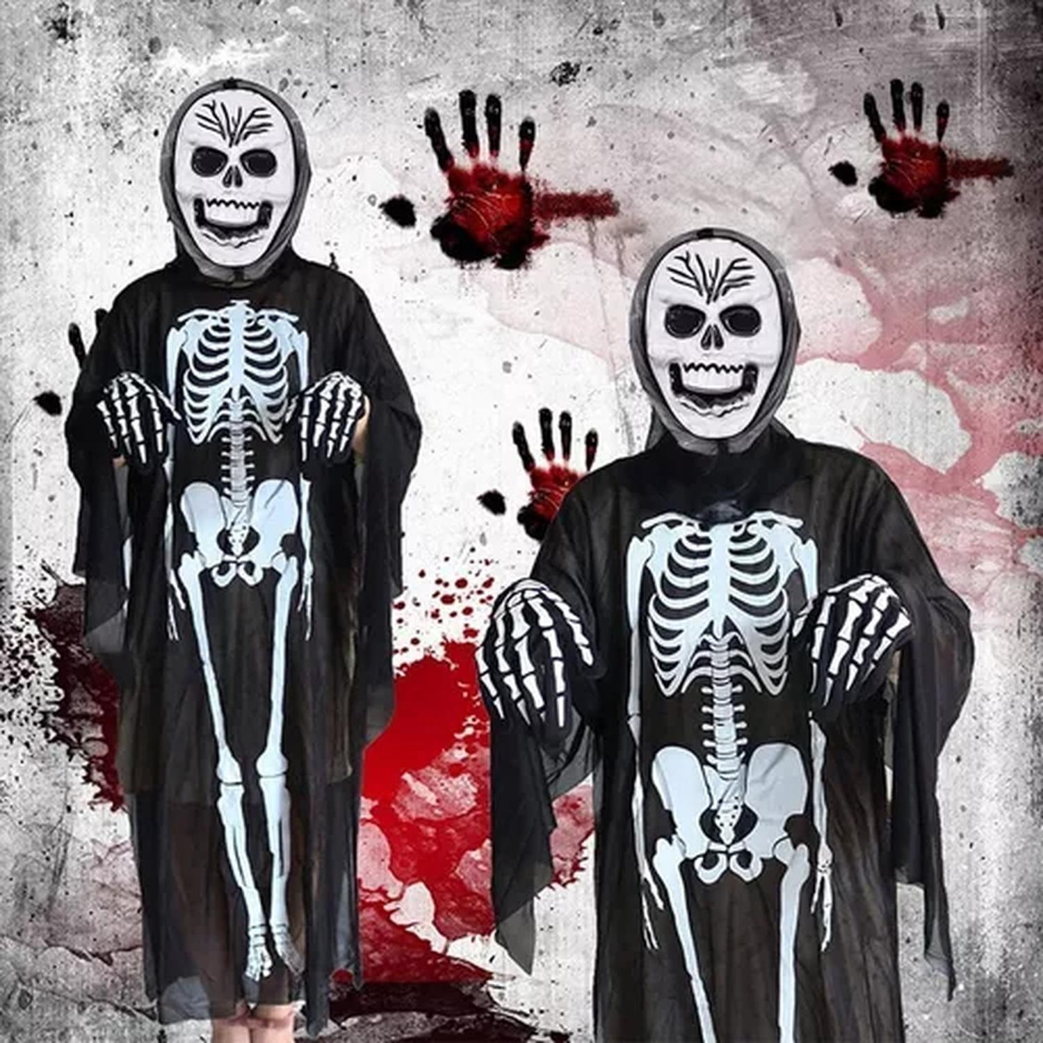 Disfraz De Esqueleto De Halloween Capa De Fantasma Cosplay-3