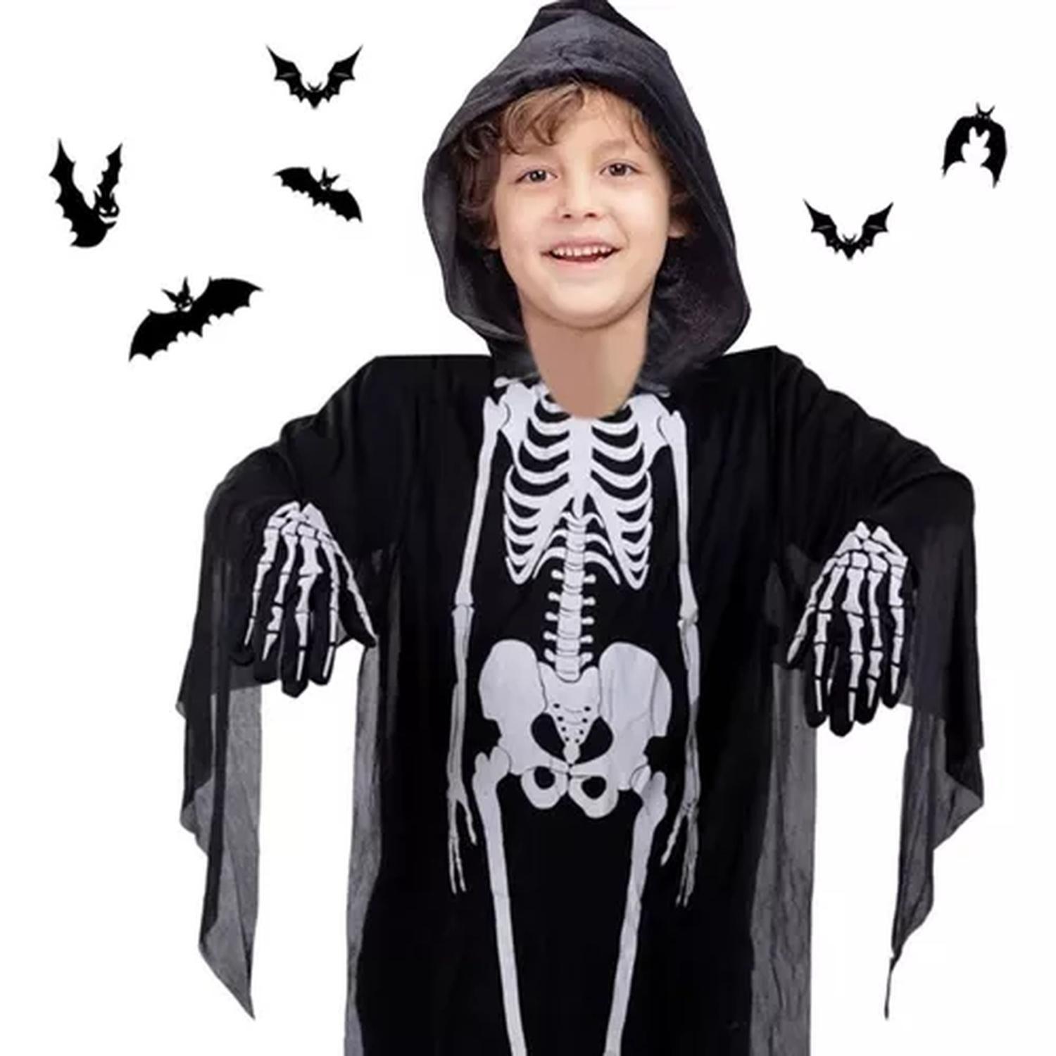 Disfraz De Esqueleto De Halloween Capa De Fantasma Cosplay-5