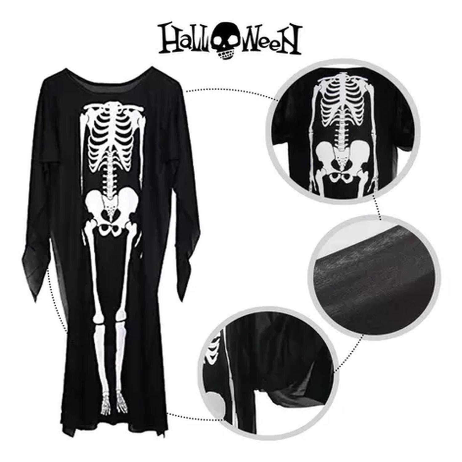 Disfraz De Esqueleto De Halloween Capa De Fantasma Cosplay-7