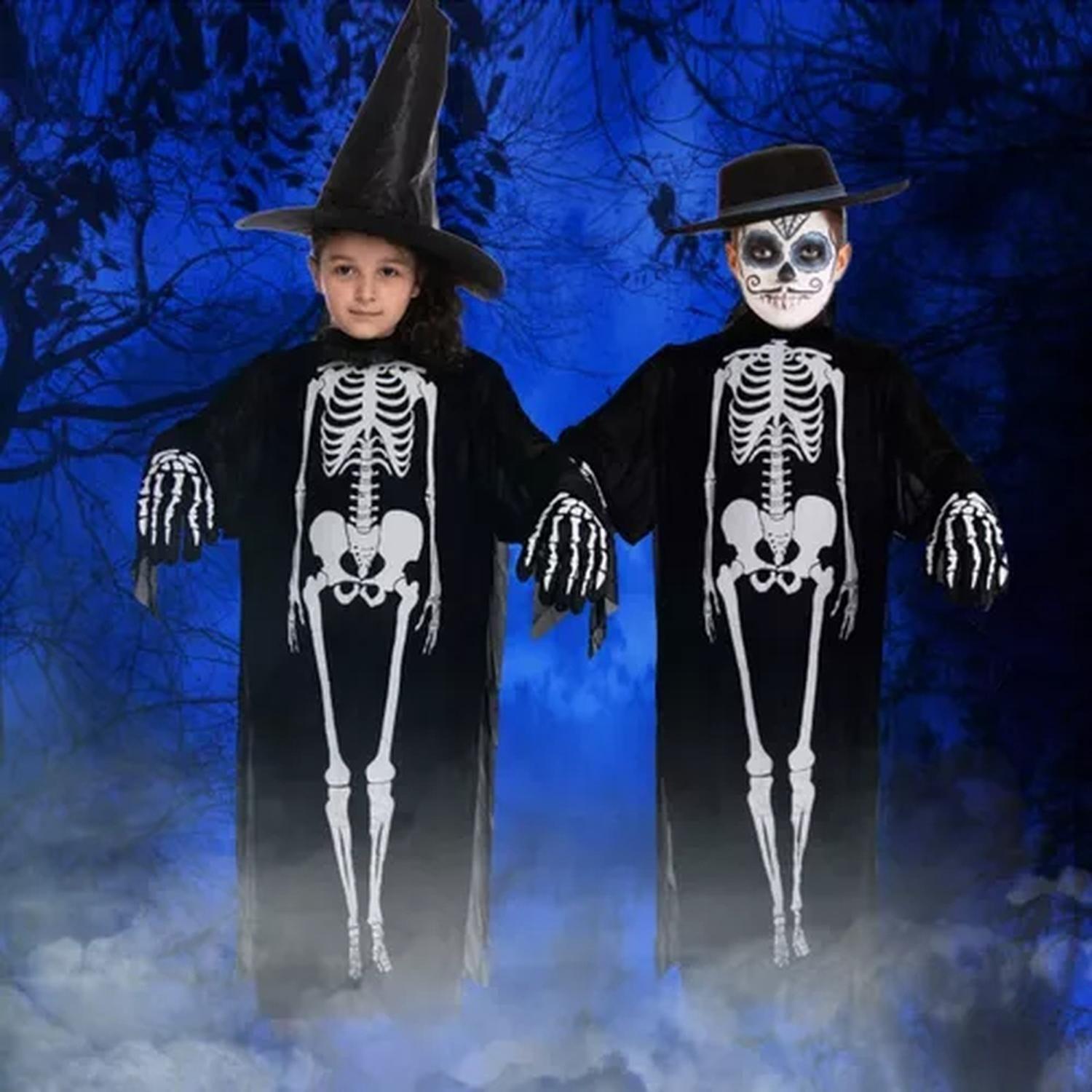Disfraz De Esqueleto De Halloween Capa De Fantasma Cosplay-8