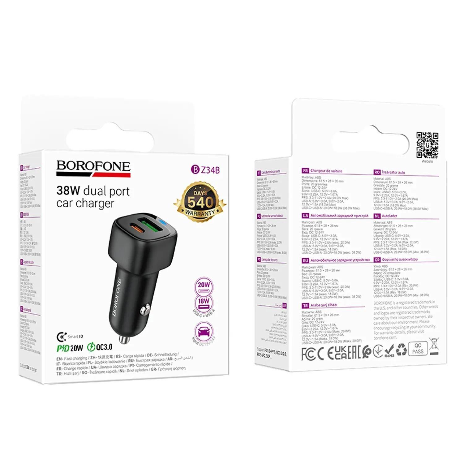 Cargador de Auto Super Rápido 38W Doble USB-2