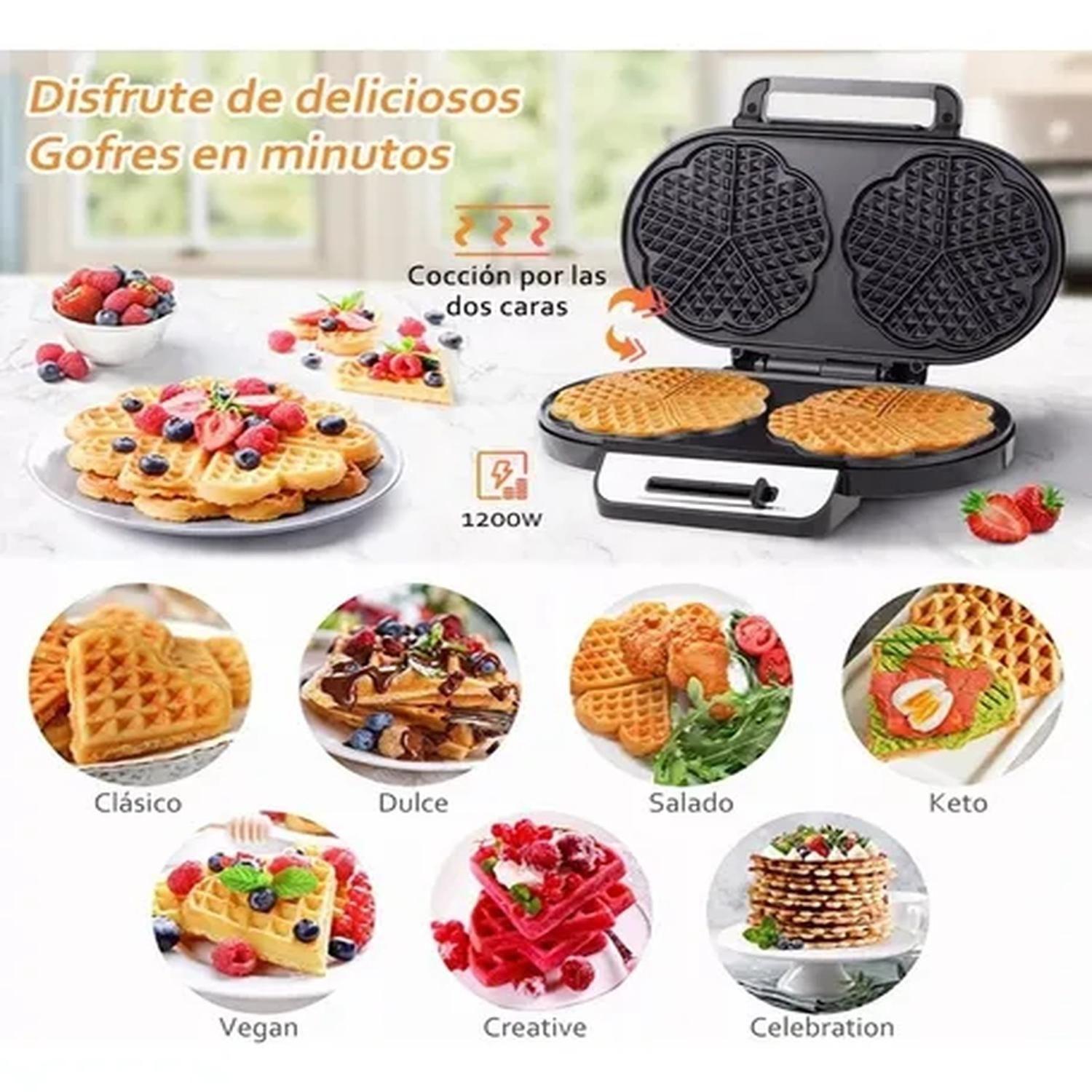 Máquina Wafflera Waffles Eléctrica 1200w-2